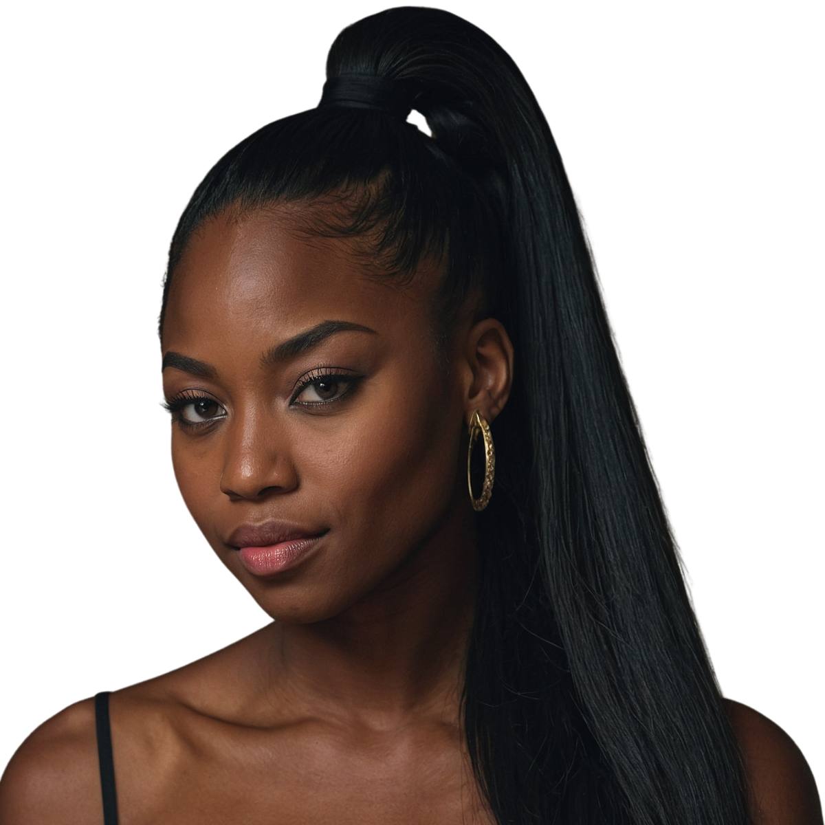 Jet Black Ponytail